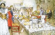 Carl Larsson Christmas Eve Banquet painting